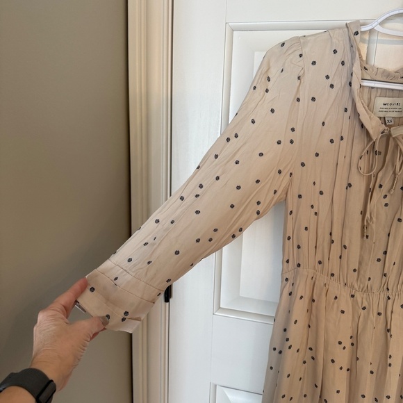 McGuire Peasant Midi Dress Beige Polka Dot 31715 - Picture 5 of 10